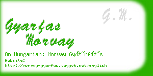 gyarfas morvay business card